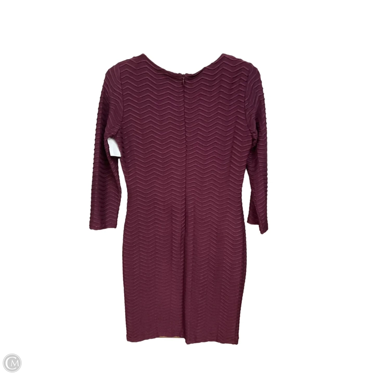 Dress Casual Midi By Calvin Klein In Maroon, Size: S