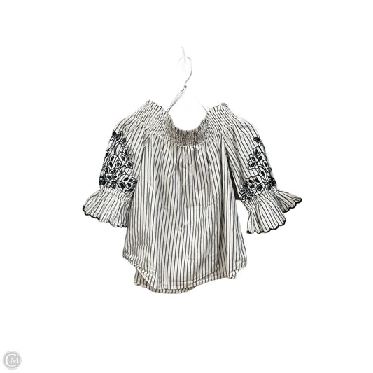 Top 3/4 Sleeve By Chicos In Striped Pattern, Size: S