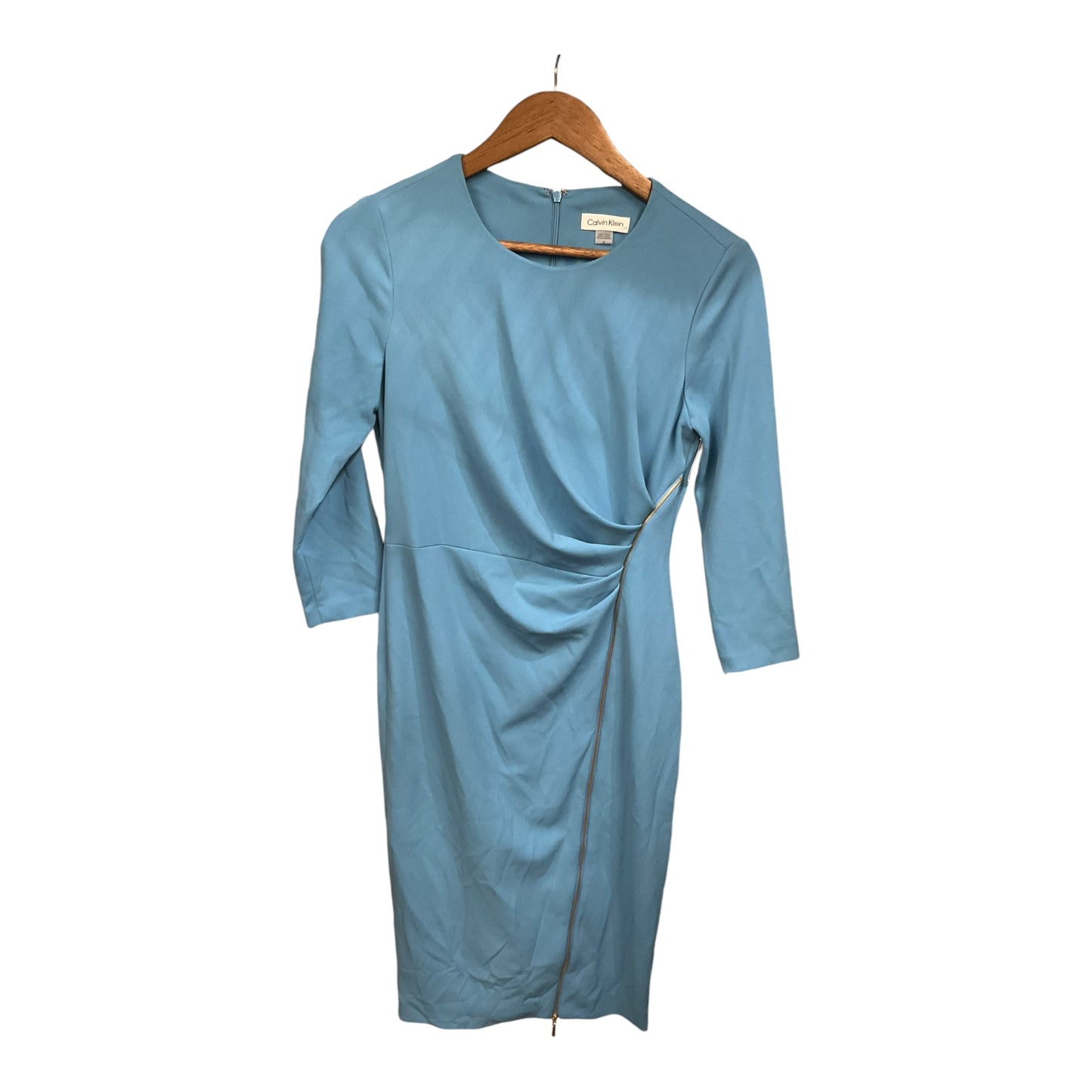 Dress Casual Midi By Calvin Klein In Blue, Size: 6