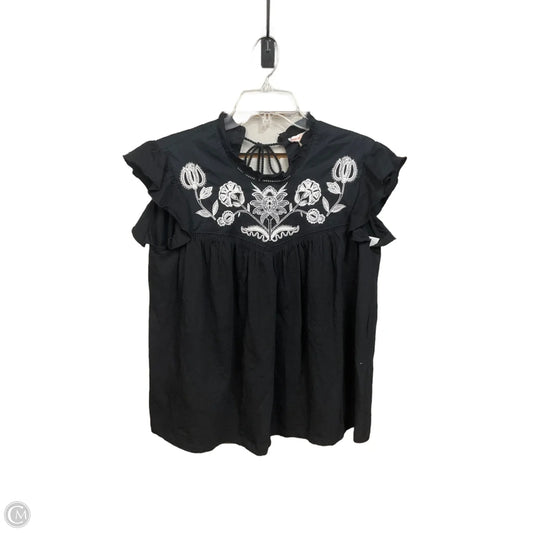 Top Short Sleeve By Knox Rose In Black, Size: M
