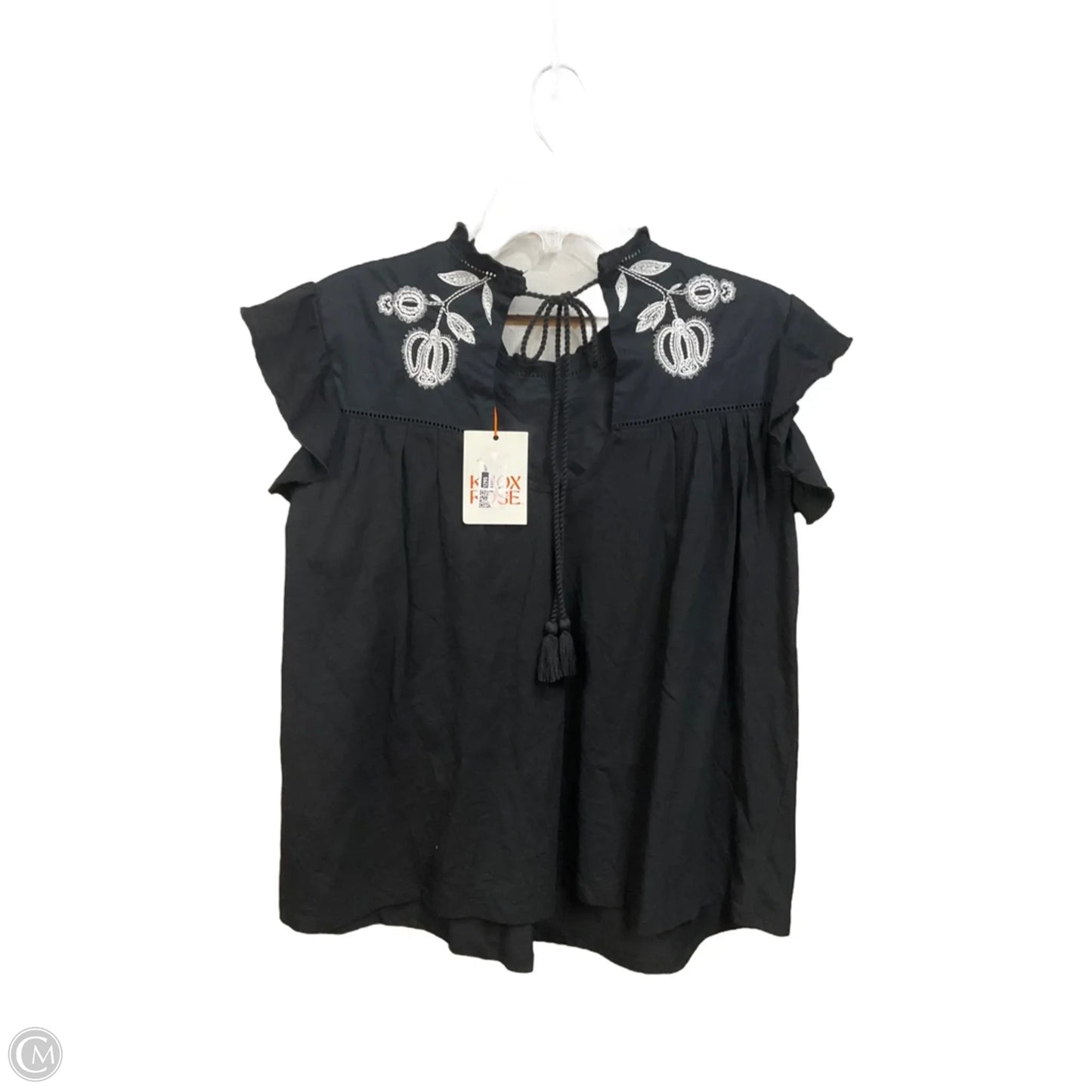 Top Short Sleeve By Knox Rose In Black, Size: M