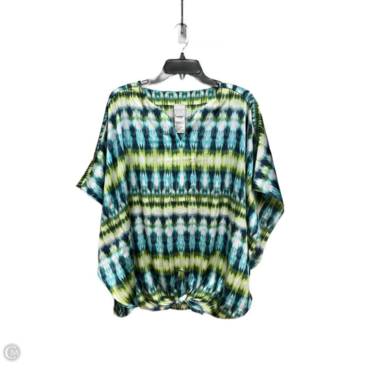 Top Sleeveless By Chicos In Blue & Green, Size: L