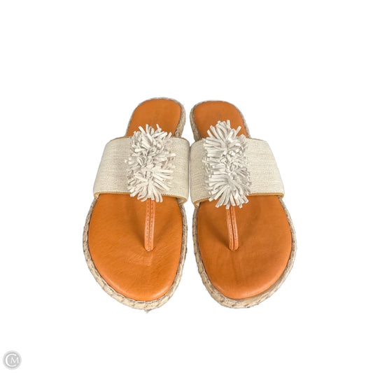 Sandals Flats By Clothes Mentor In Tan, Size: 6.5