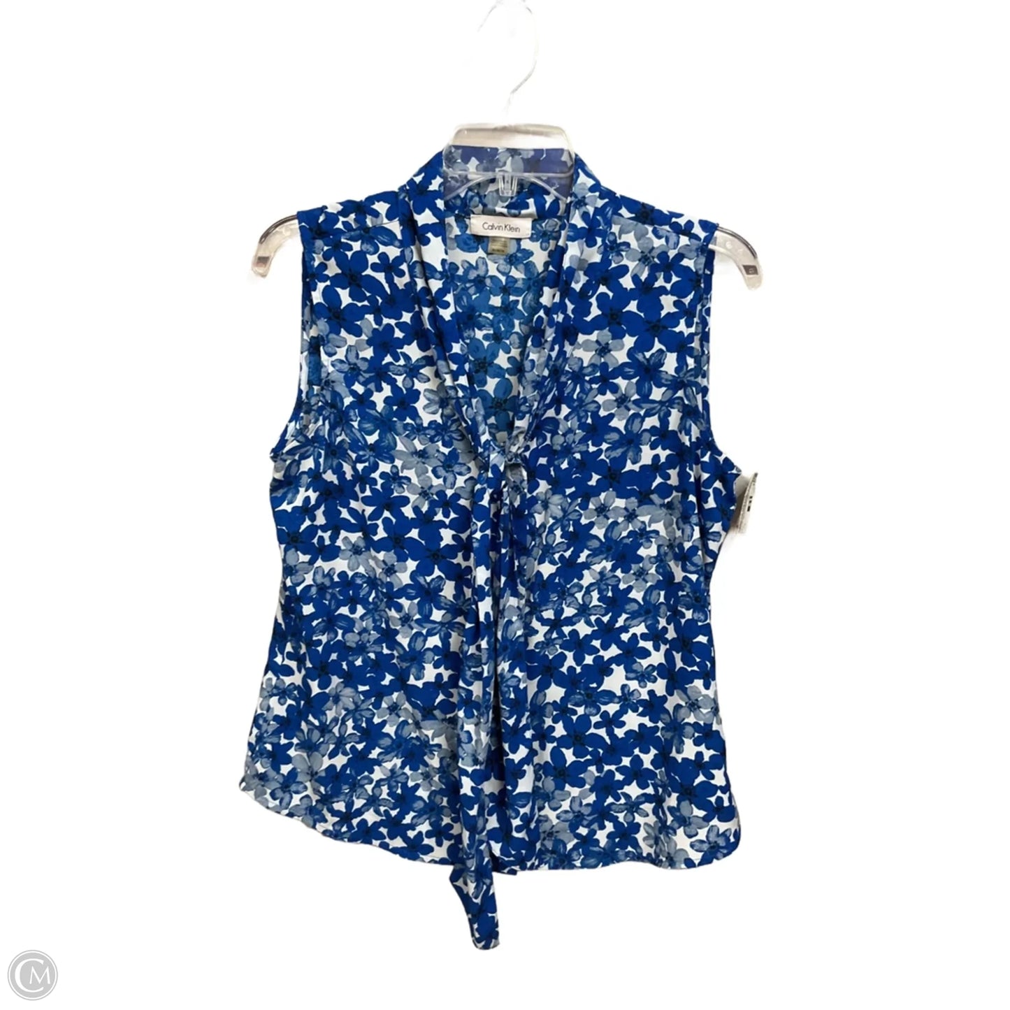 Top Sleeveless By Calvin Klein In Floral Print, Size: M