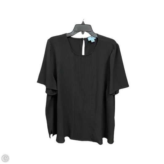 Blouse Short Sleeve By Cece In Black, Size: 3x