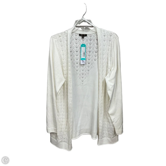 Cardigan By Clothes Mentor In White, Size: 2x