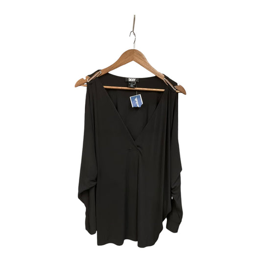 Top Long Sleeve By Dkny In Black, Size: L