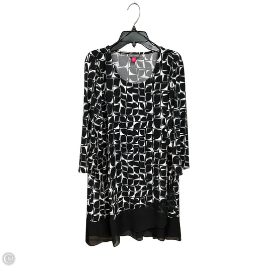 Blouse 3/4 Sleeve By Vince Camuto In Black & White, Size: 1x