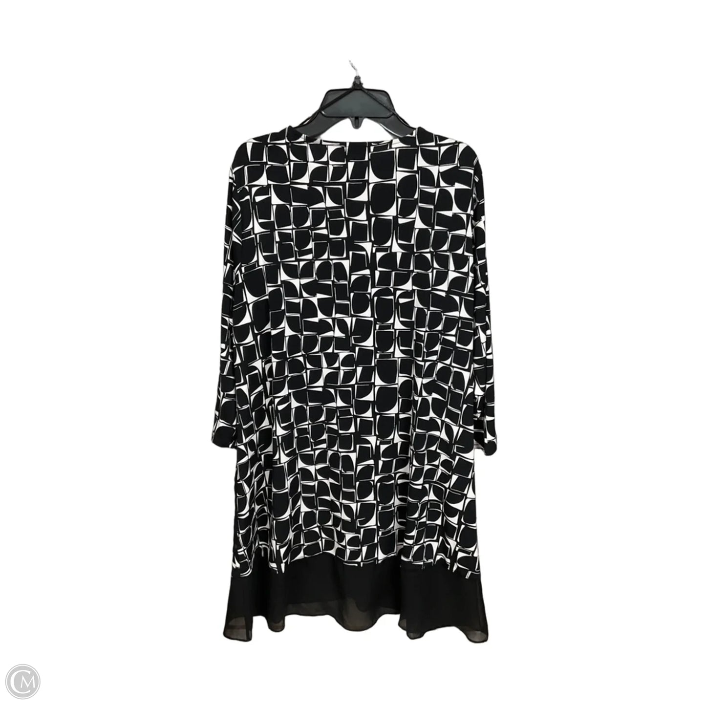 Blouse 3/4 Sleeve By Vince Camuto In Black & White, Size: 1x