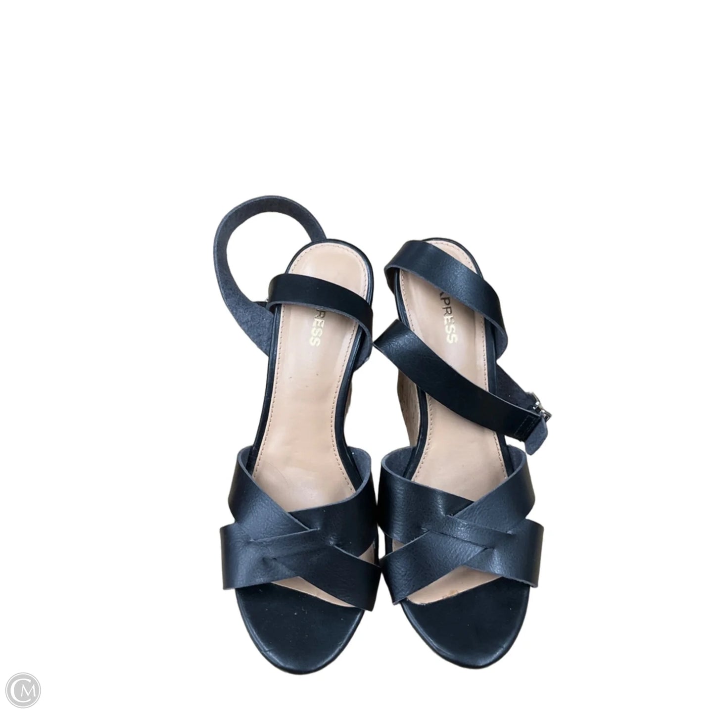 Sandals Heels Wedge By Express In Black, Size: 8