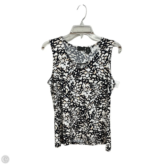 Top Sleeveless By Tahari In Black & White, Size: M