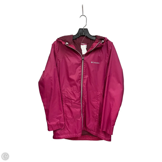 Coat Raincoat By Columbia In Maroon, Size: S