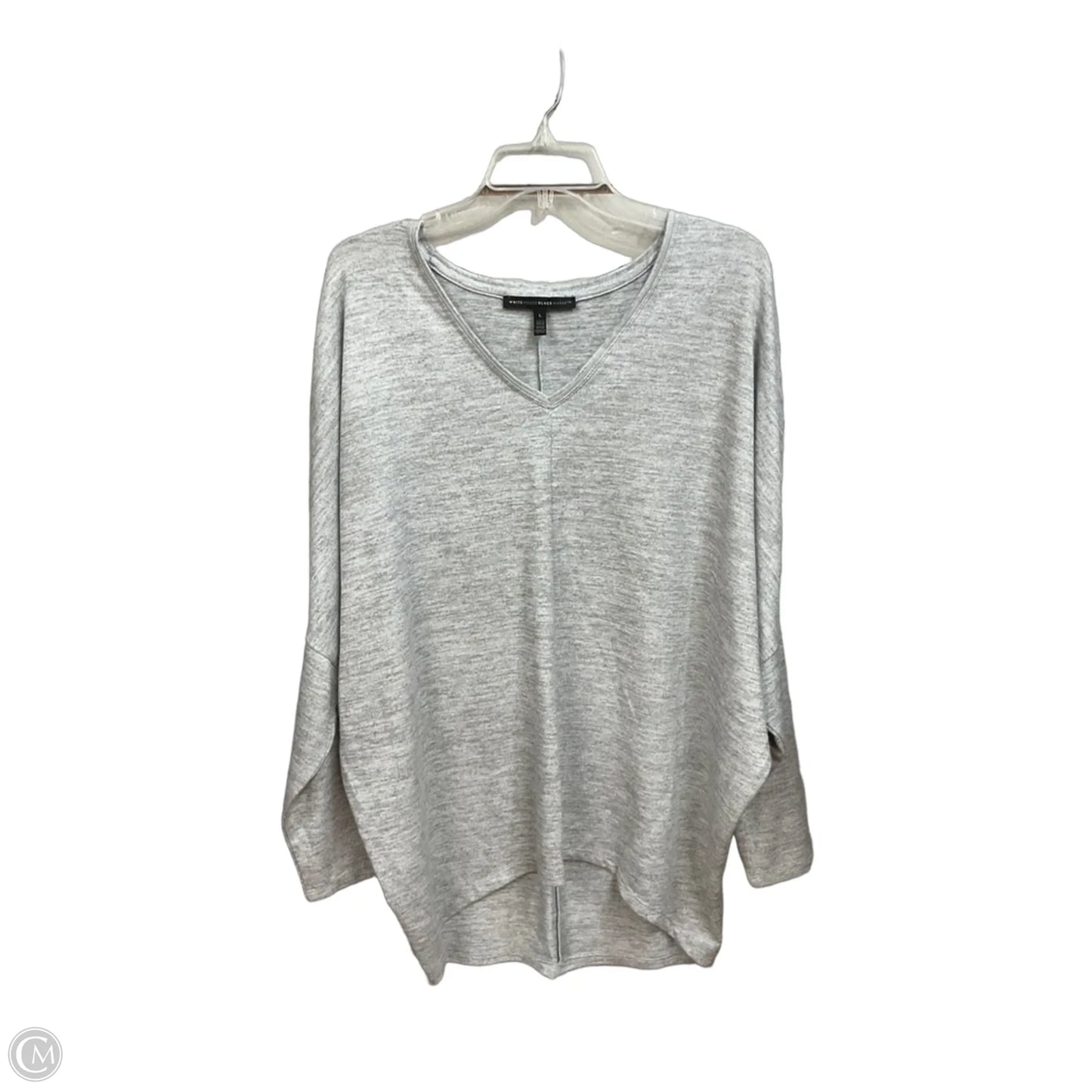 Top Long Sleeve Basic By White House Black Market In Grey, Size: L