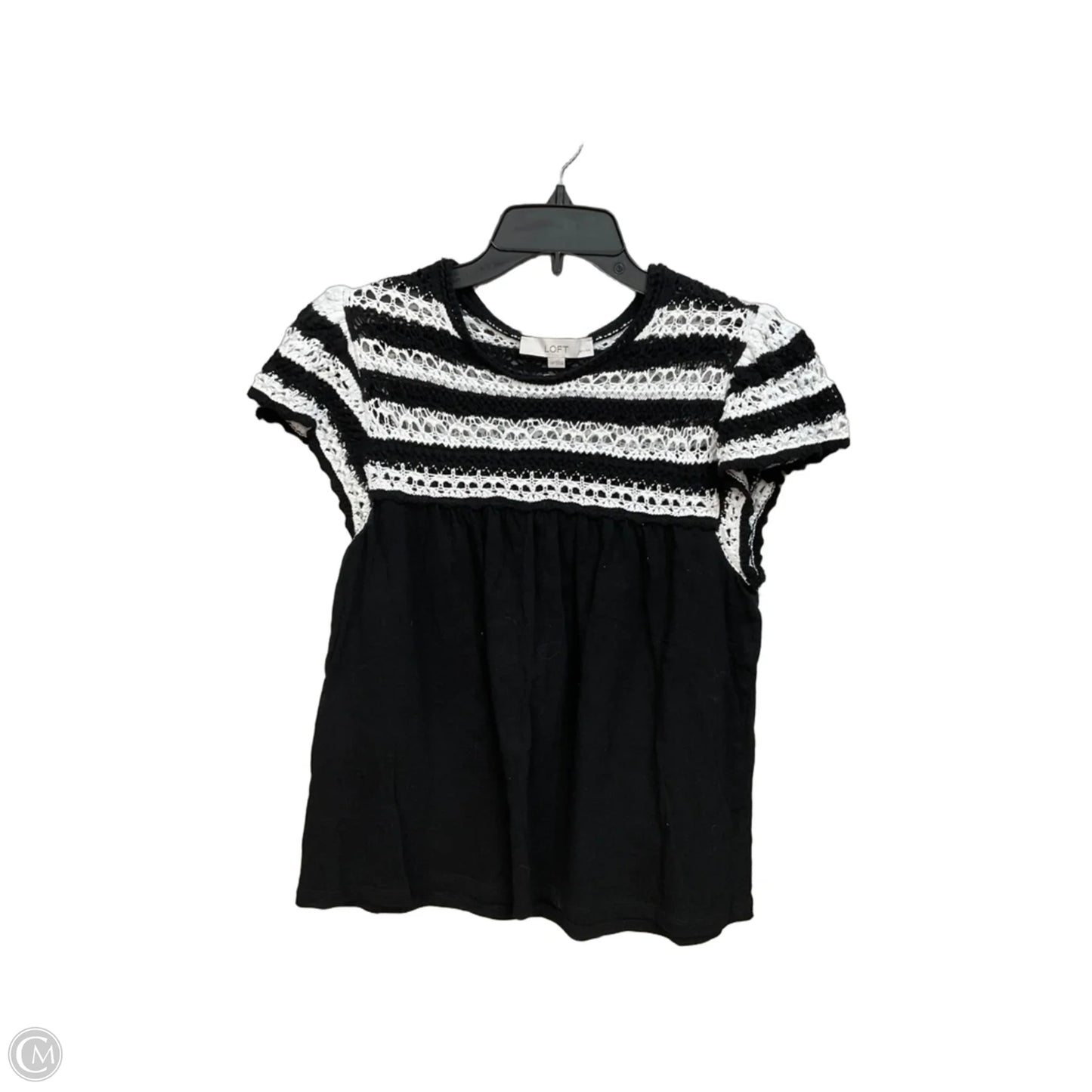 Top Sleeveless By Loft In Black & White, Size: Lp