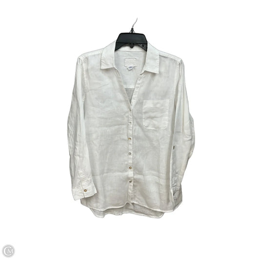 Blouse Long Sleeve By Sigrid Olsen In White, Size: M