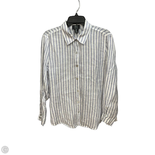 Blouse Long Sleeve By Jones New York In Striped Pattern, Size: M