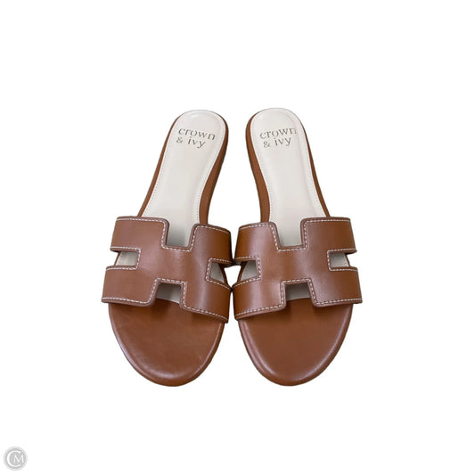 Sandals Flats By Crown And Ivy In Brown, Size: 6