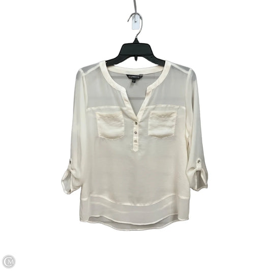 Top 3/4 Sleeve By Express In Cream, Size: S