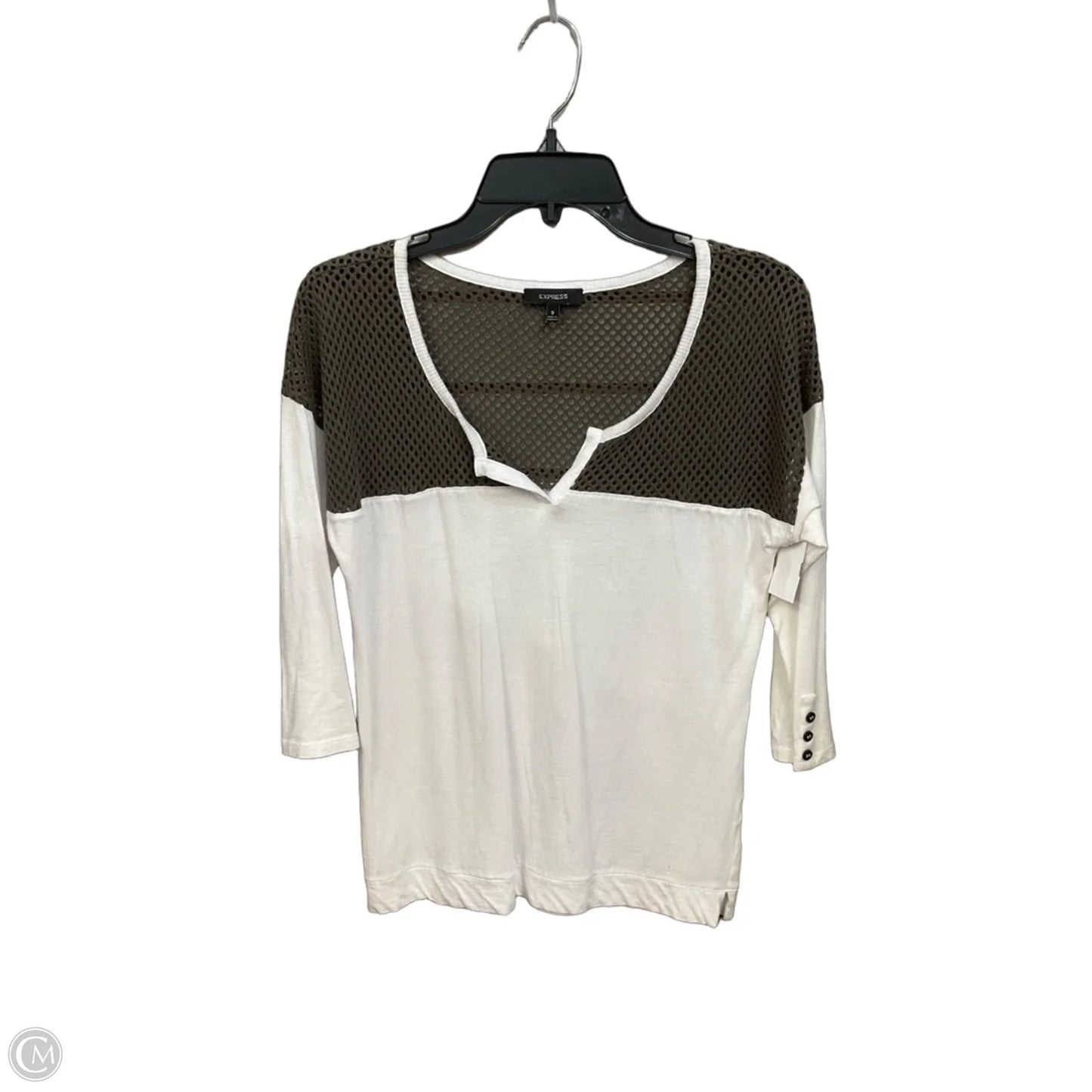 Top 3/4 Sleeve By Express In White, Size: S
