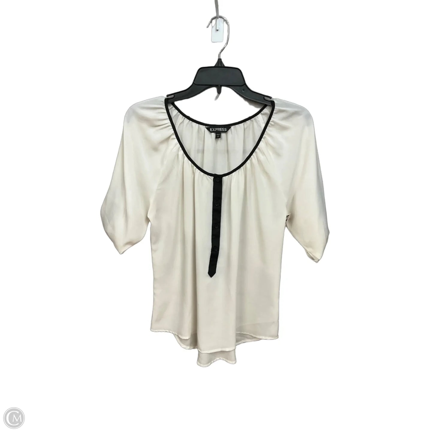 Blouse 3/4 Sleeve By Express In White, Size: S