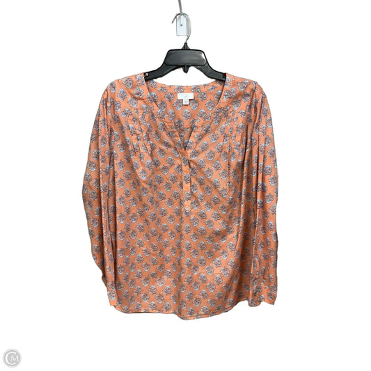 Blouse 3/4 Sleeve By J. Jill In Orange, Size: Xl