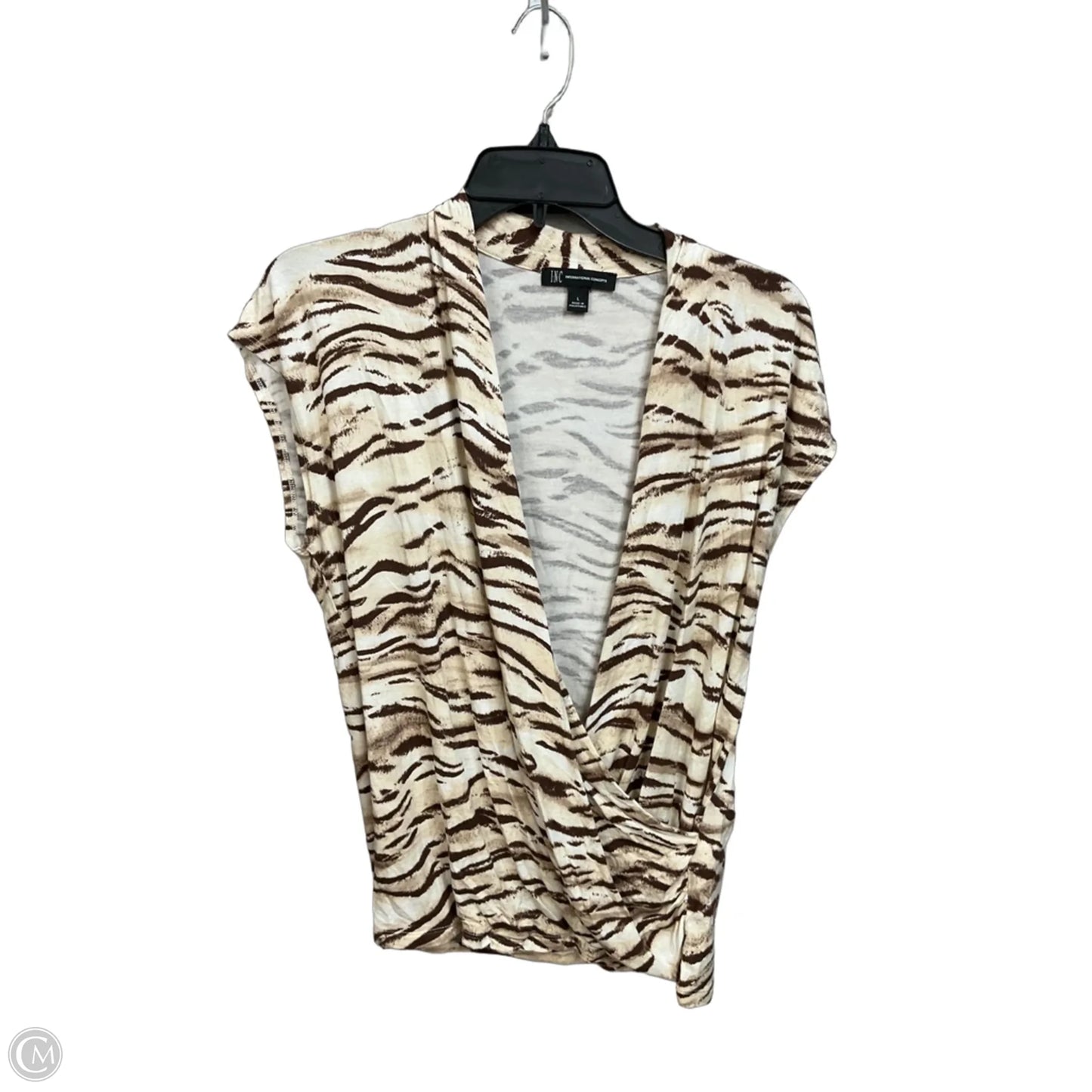 Top Sleeveless By Inc In Animal Print, Size: L