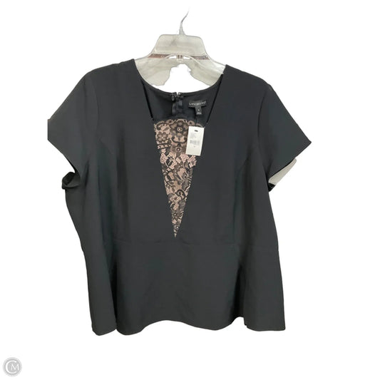 Top Short Sleeve By Lane Bryant In Black, Size: 2x
