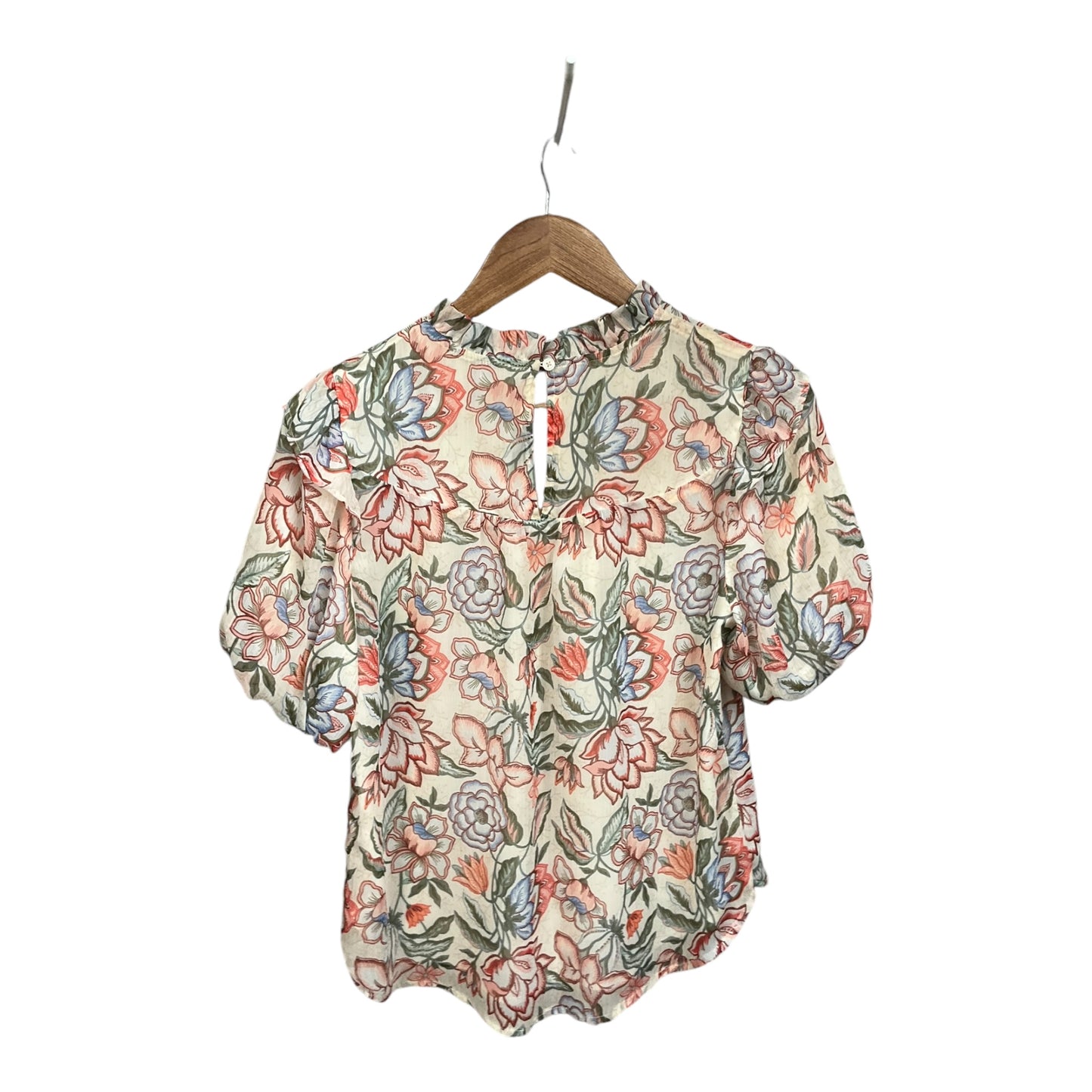 Top Short Sleeve By Loft In Floral Print, Size: S