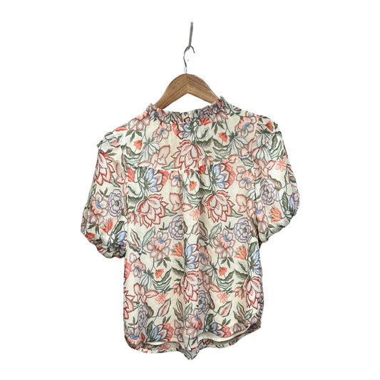 Top Short Sleeve By Loft In Floral Print, Size: S