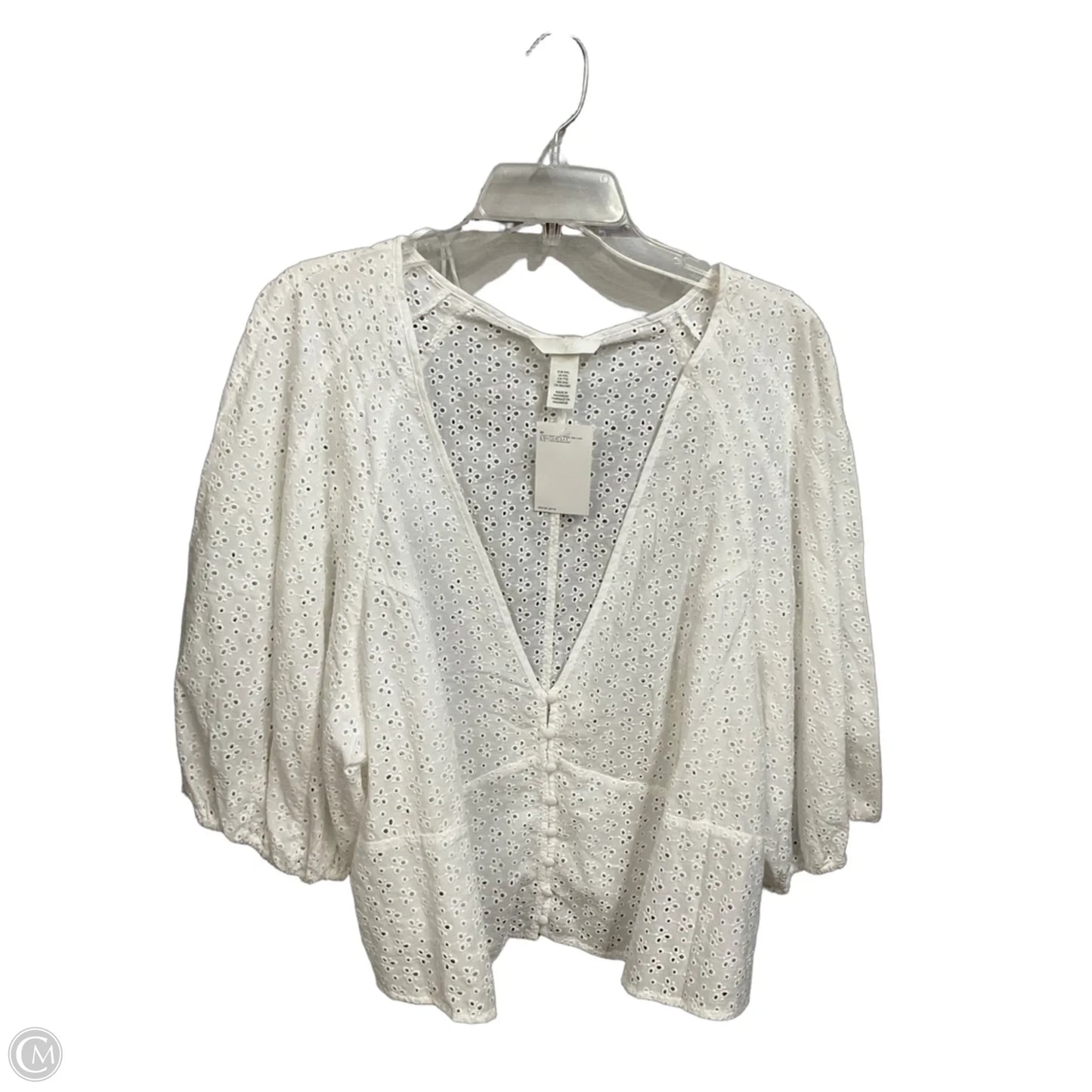 Top Short Sleeve By H&m In White, Size: Xxl