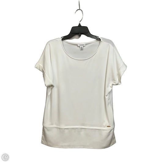 Top Short Sleeve By Calvin Klein In White, Size: M