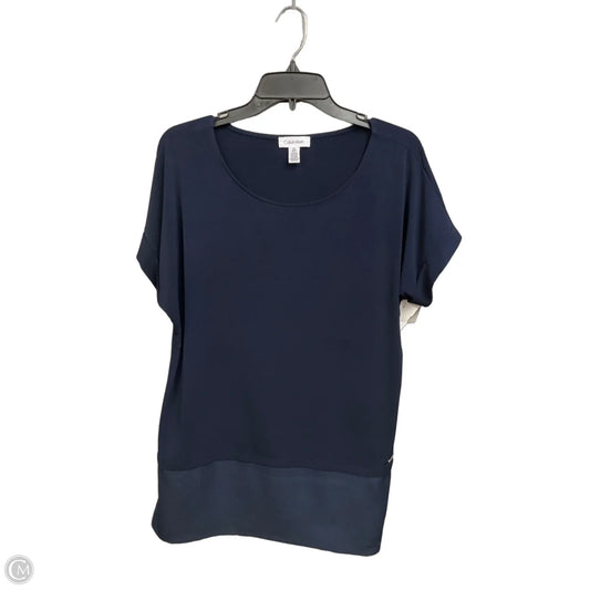 Top Short Sleeve By Calvin Klein In Navy, Size: M