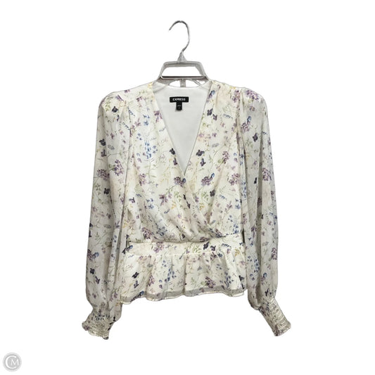 Blouse Long Sleeve By Express In Floral Print, Size: S