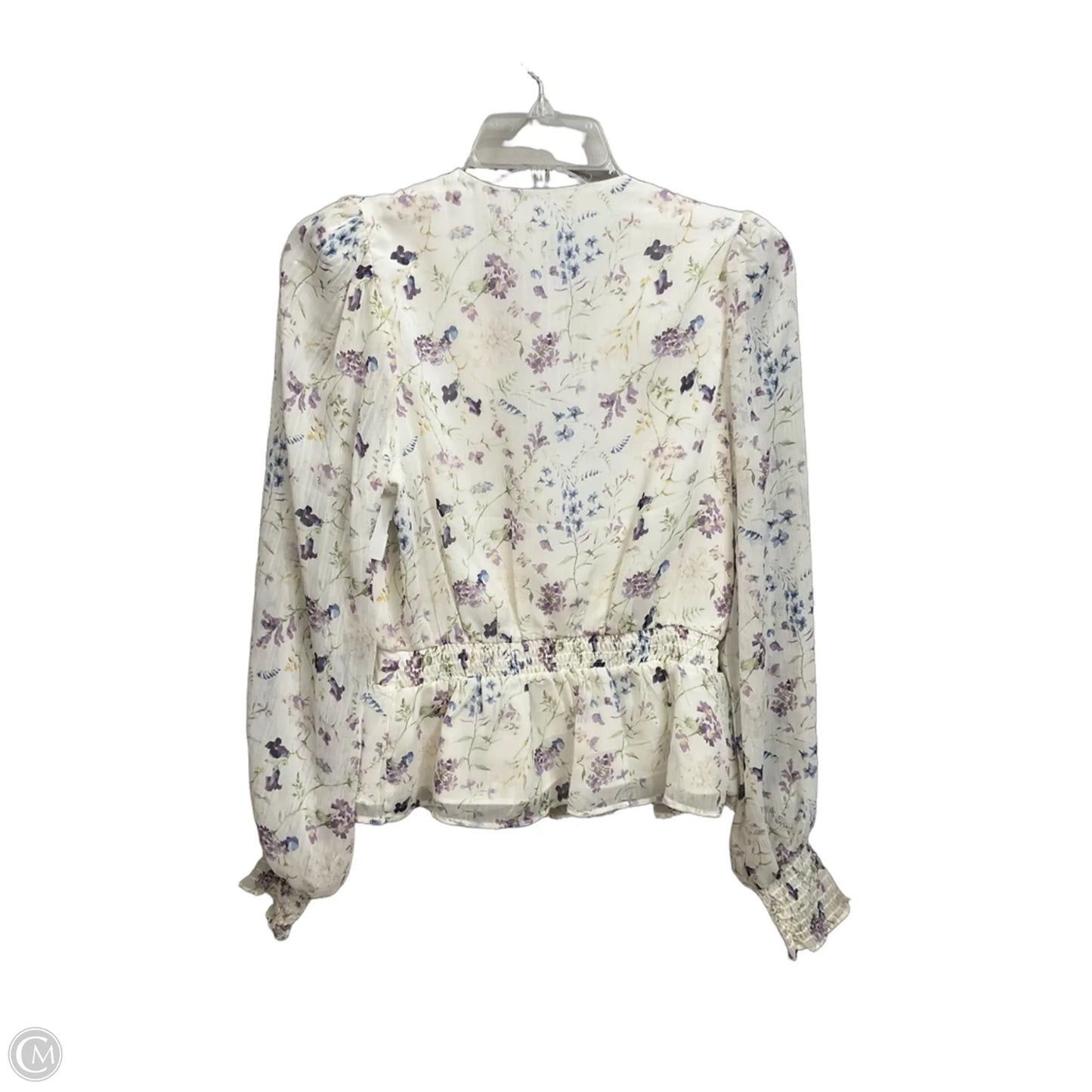 Blouse Long Sleeve By Express In Floral Print, Size: S