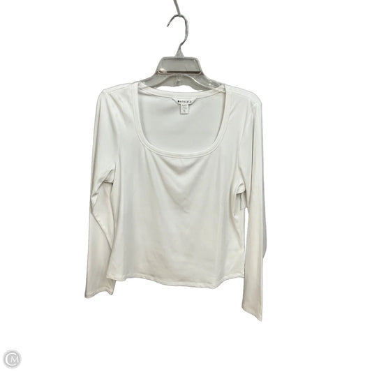 Athletic Top Long Sleeve Collar By Athleta In White, Size: Xl