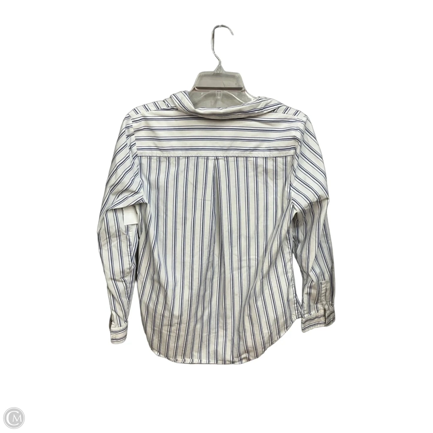 Blouse Long Sleeve By Nine West In Striped Pattern, Size: Lp