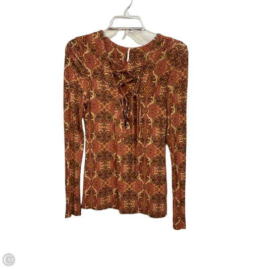 Top Long Sleeve By Free People In Brown, Size: M