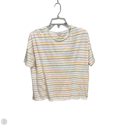 Top Short Sleeve By Madewell In Striped Pattern, Size: S