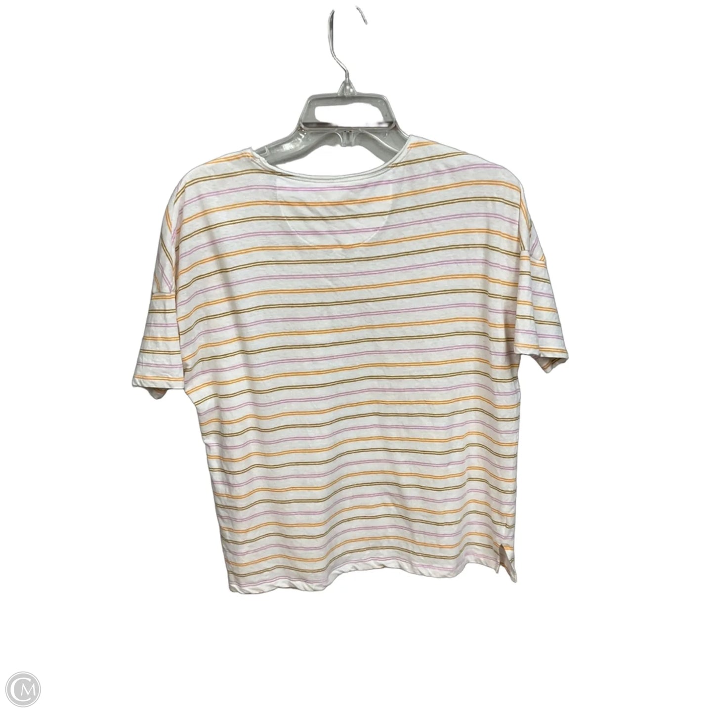 Top Short Sleeve By Madewell In Striped Pattern, Size: S
