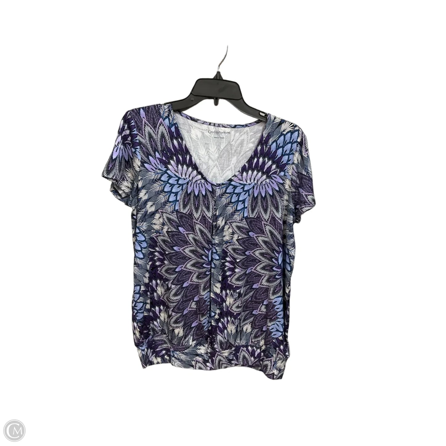 Top Short Sleeve By Croft And Barrow In Blue, Size: L
