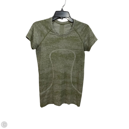 Athletic Top Short Sleeve By Lululemon In Green, Size: M