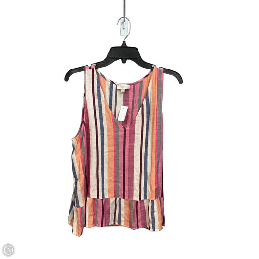 Top Sleeveless By Loft In Multi-colored, Size: L