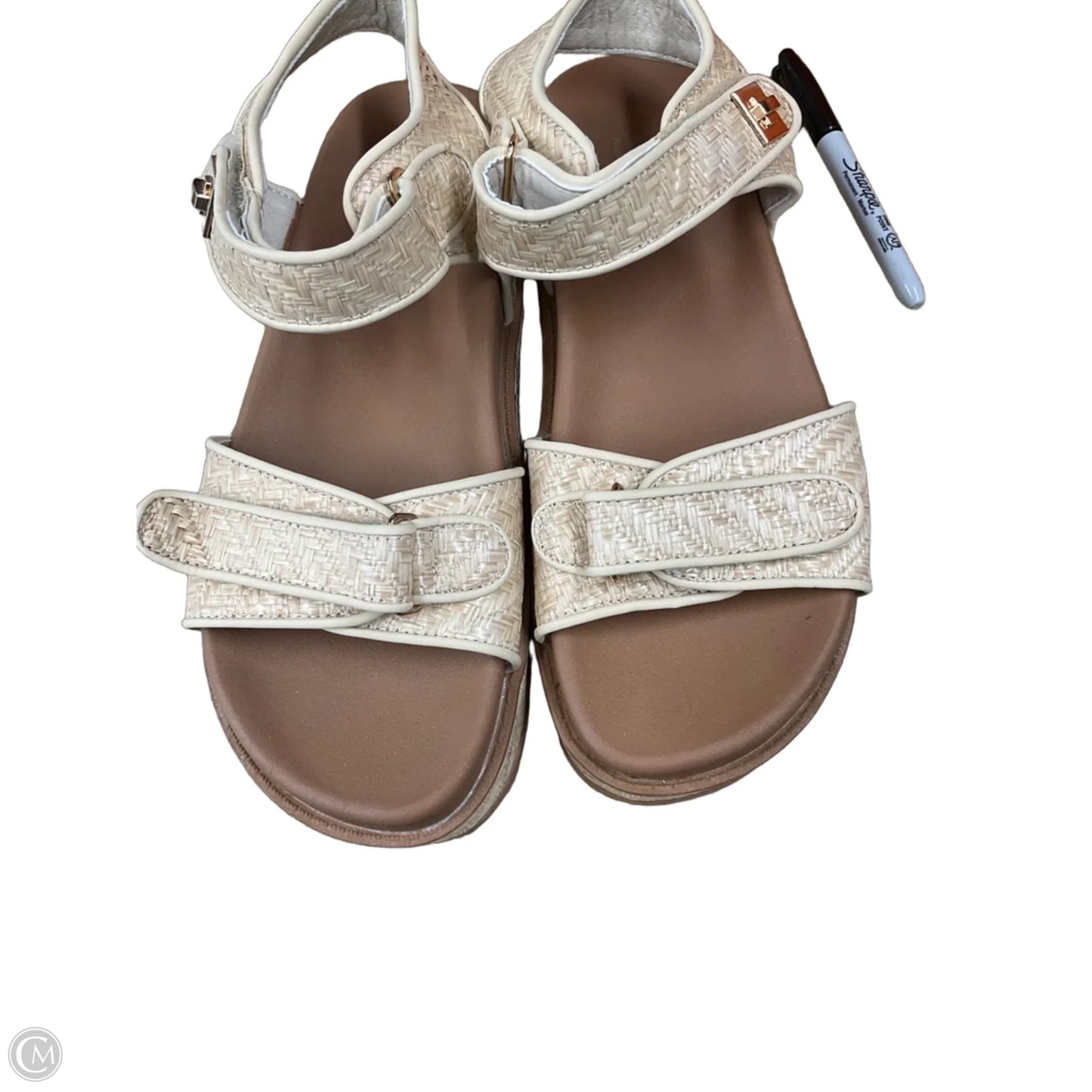 Sandals Heels Platform By So In Cream, Size: 8.5