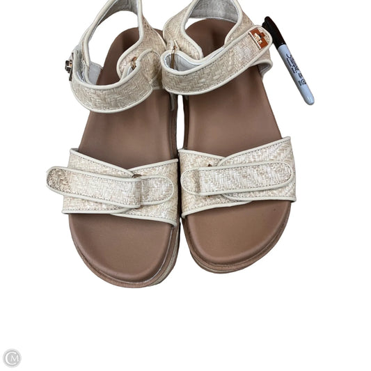 Sandals Heels Platform By So In Cream, Size: 8.5