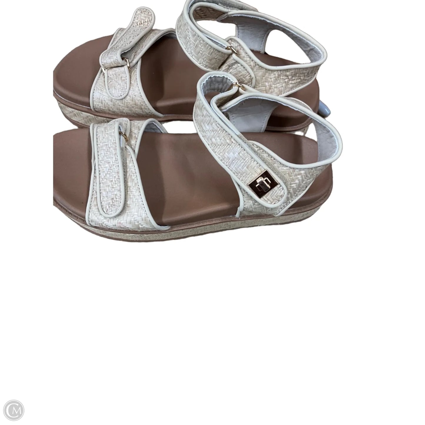 Sandals Heels Platform By So In Cream, Size: 8.5