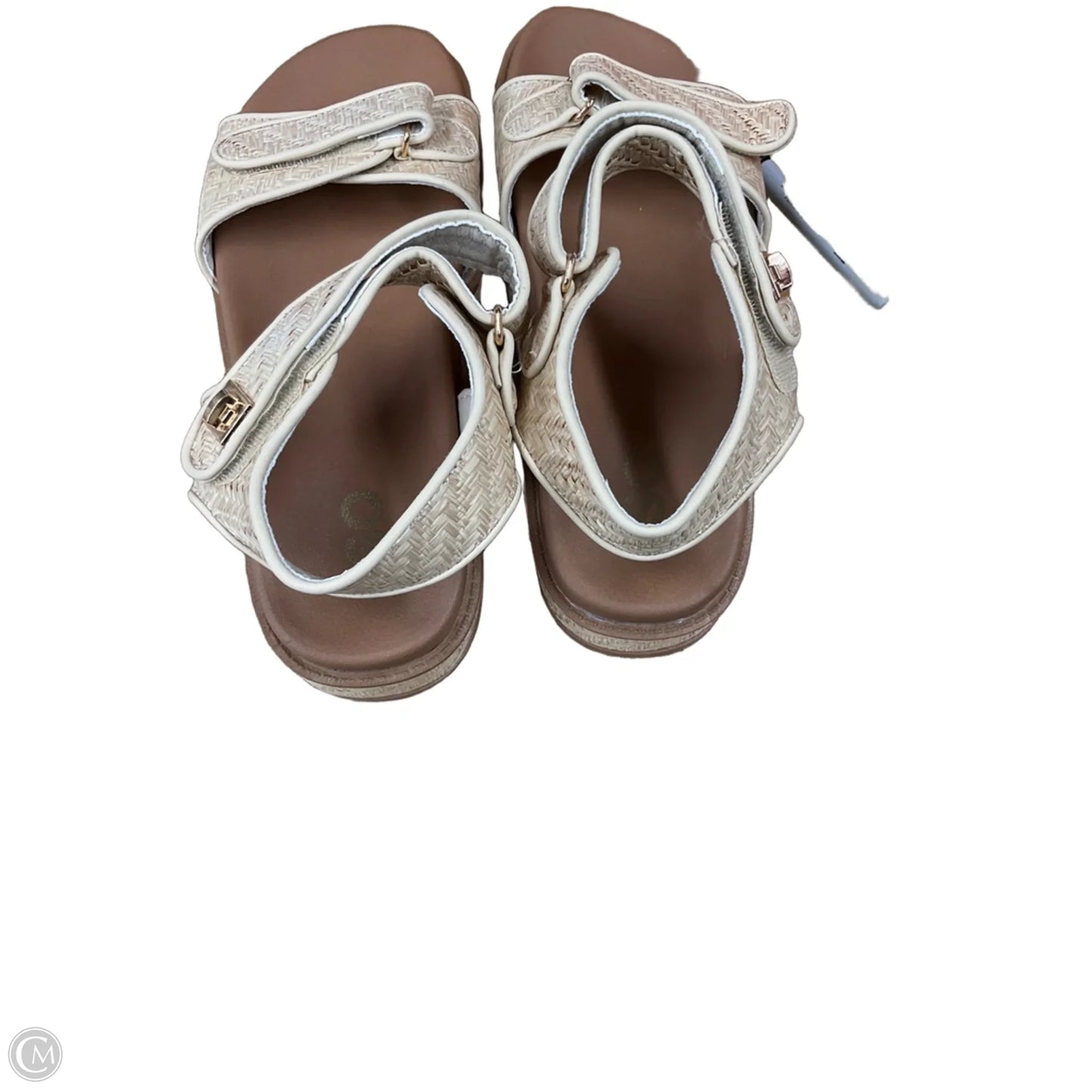 Sandals Heels Platform By So In Cream, Size: 8.5