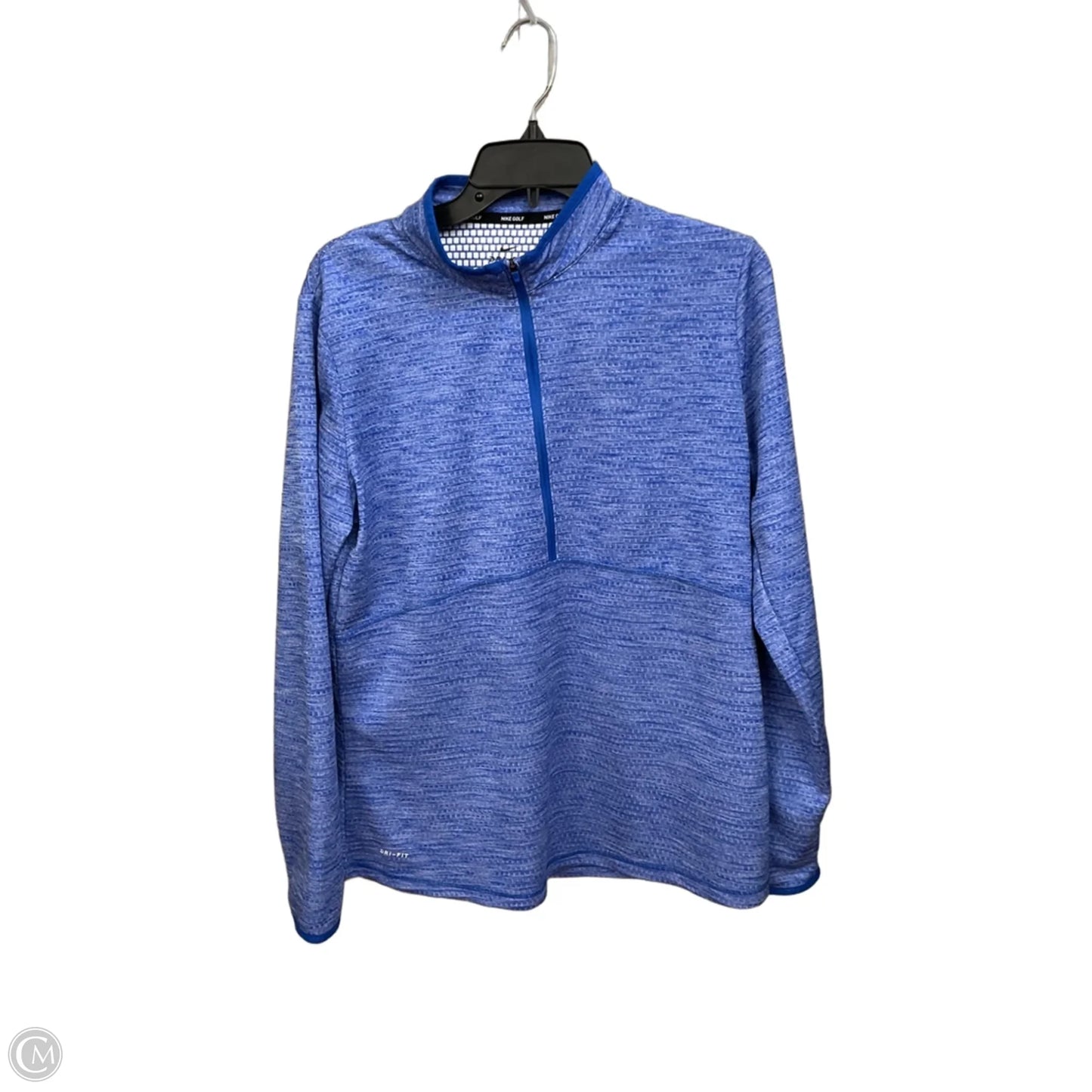 Athletic Top Long Sleeve Collar By Nike Apparel In Blue, Size: Xl