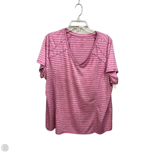 Athletic Top Short Sleeve By Livi Active In Pink, Size: 2x
