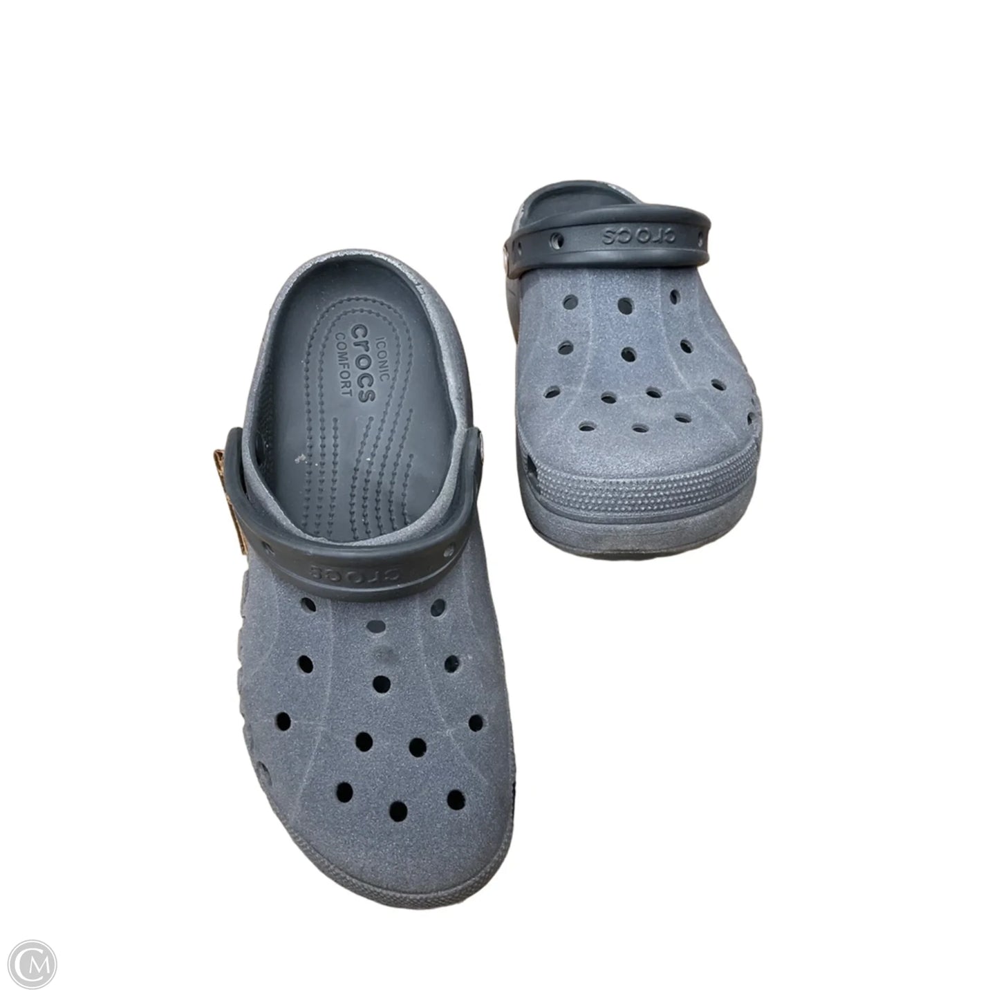 Shoes Flats By Crocs In Grey, Size: 11