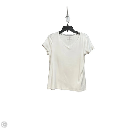 Top Short Sleeve Basic By Talbots In White, Size: Lp